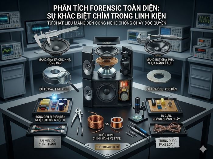 Vật liệu màng giấy kết hợp gân xốp dai nguyên thủy,nguyên bản của loa Bose